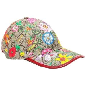Gucci Women’s Size M Claudia Flora GG Supreme Baseball Hat